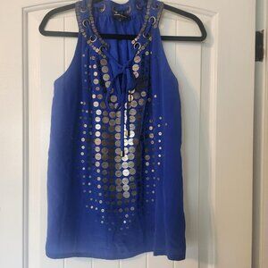 Nanette Lepore Silk Sleeveless Blouse, Size 4, Colbalt Blue